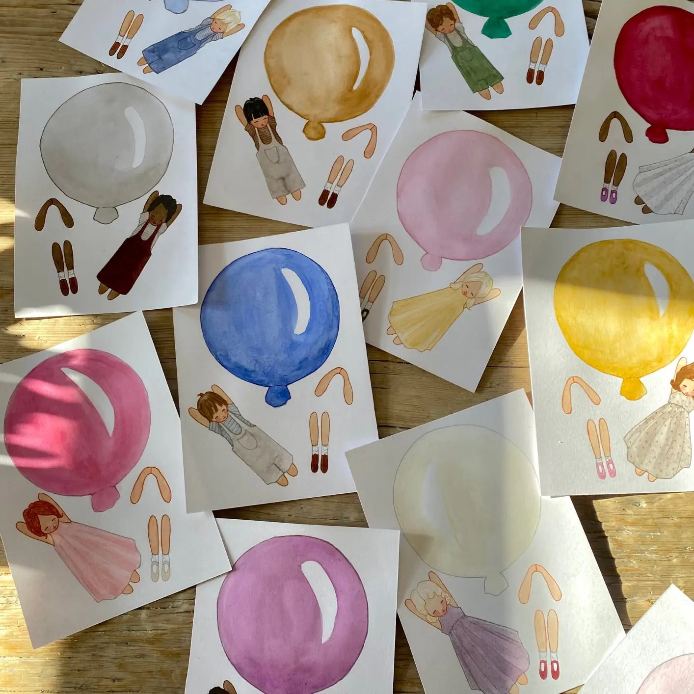 Mobil - Grön ballong med pojke