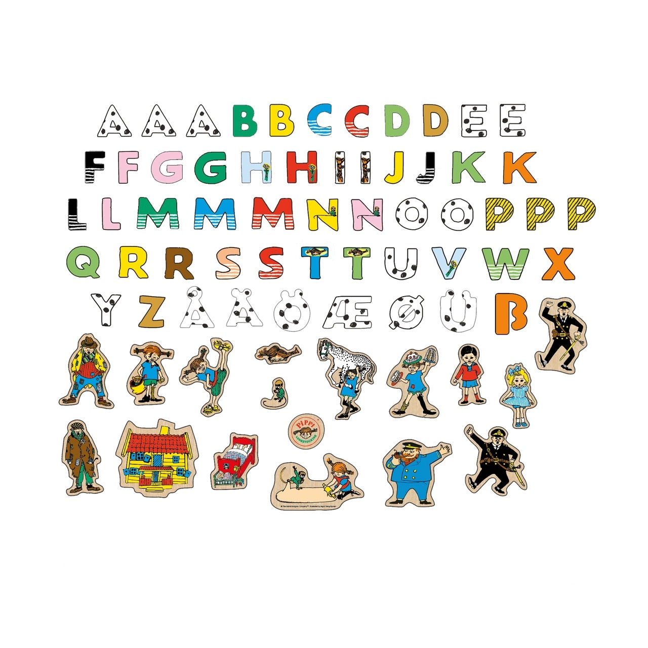 Pippi Magnetbokstäver och figurer, 72st