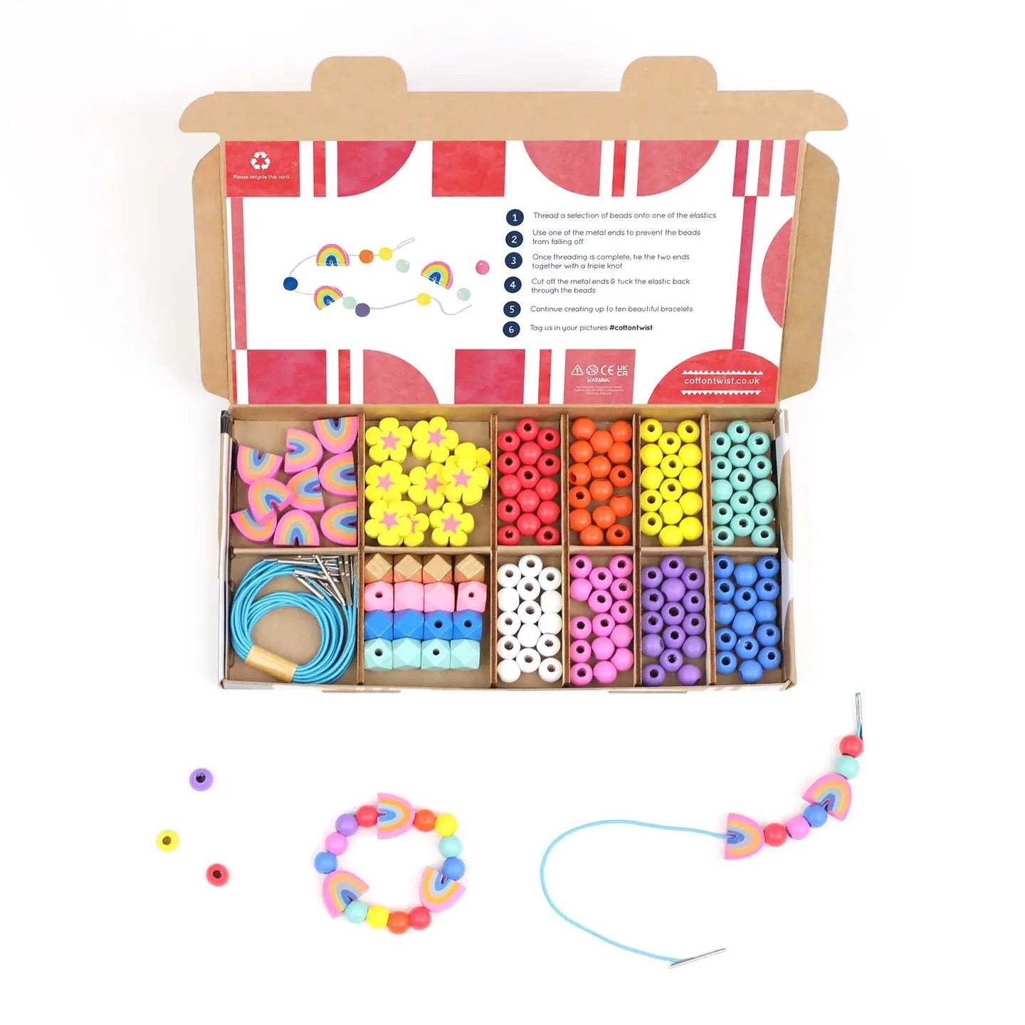 Rainbow & flower bracelet making kit