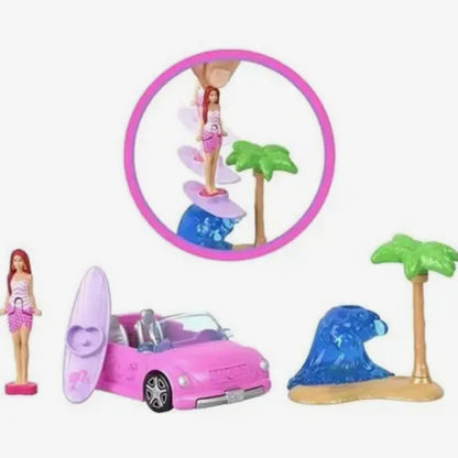 Mini Barbie Land - Fordon med docka