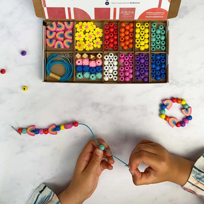 Rainbow & flower bracelet making kit