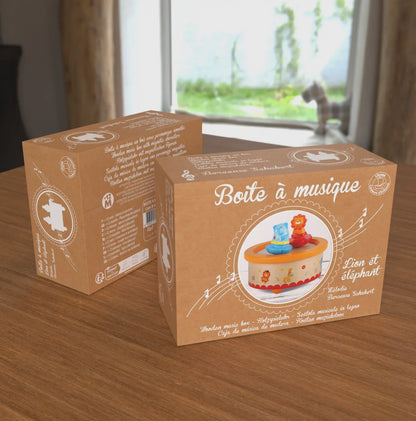 Speldosa - Lejon och elefant