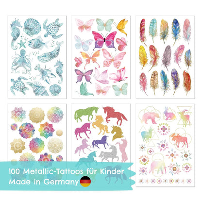 100 tatueringar - metallic, enhörningar och mandalas