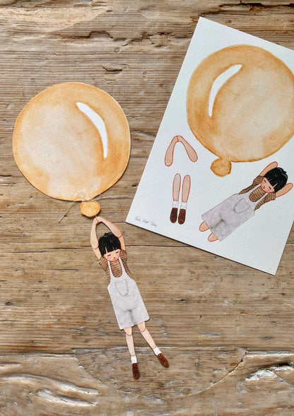 Mobil - Gul ballong med pojke