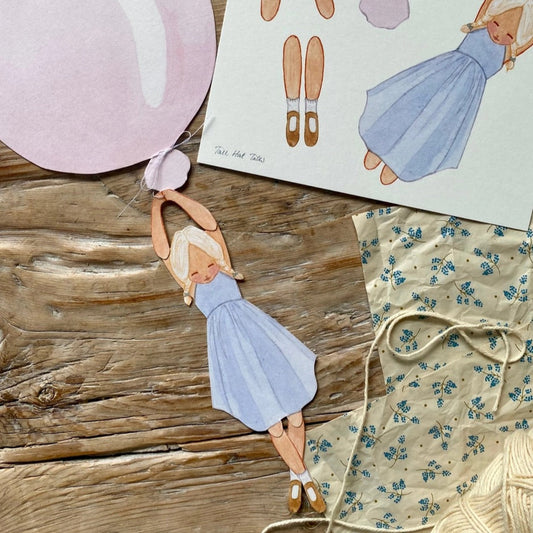 Mobil - Rosa ballong med flicka