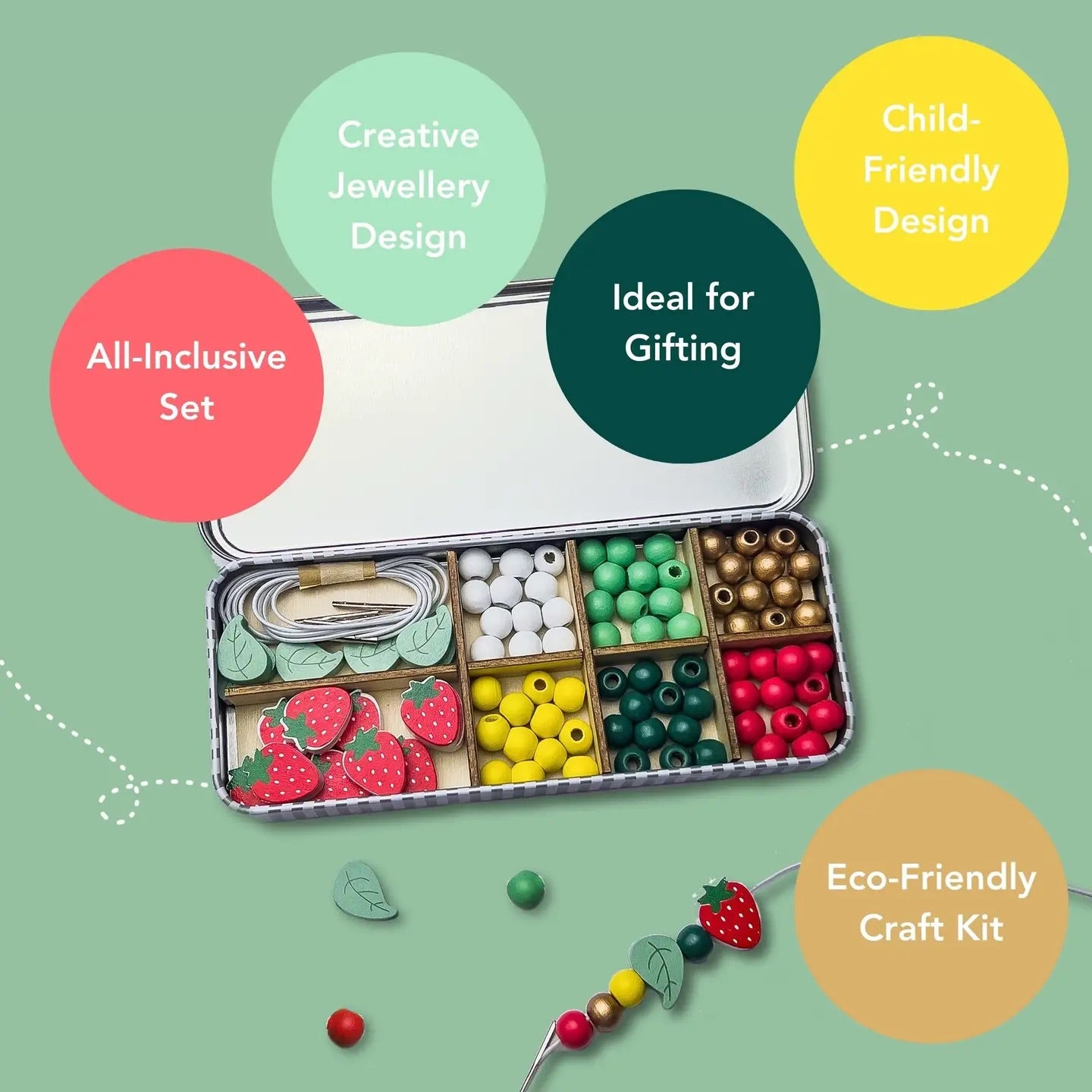 Strawberry bracelet beading kit