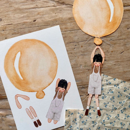 Mobil - Gul ballong med pojke