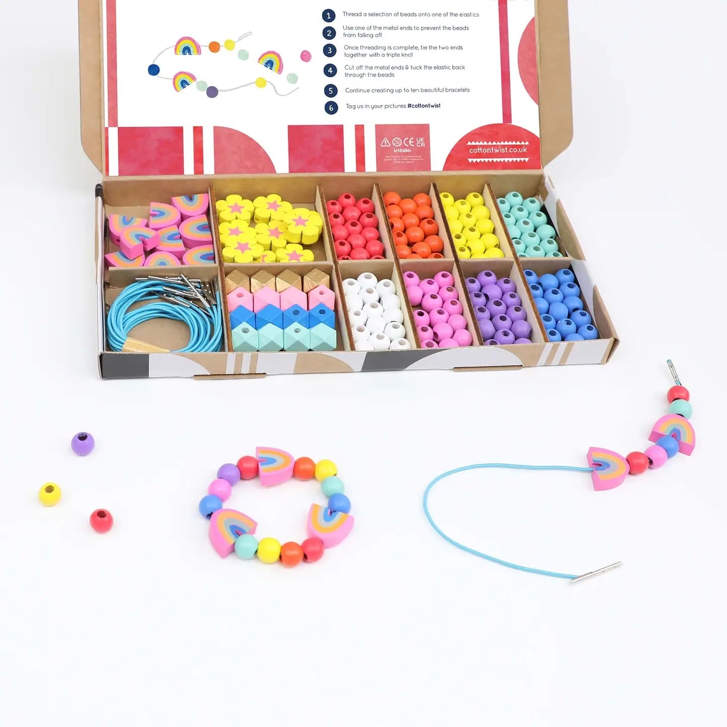Rainbow & flower bracelet making kit