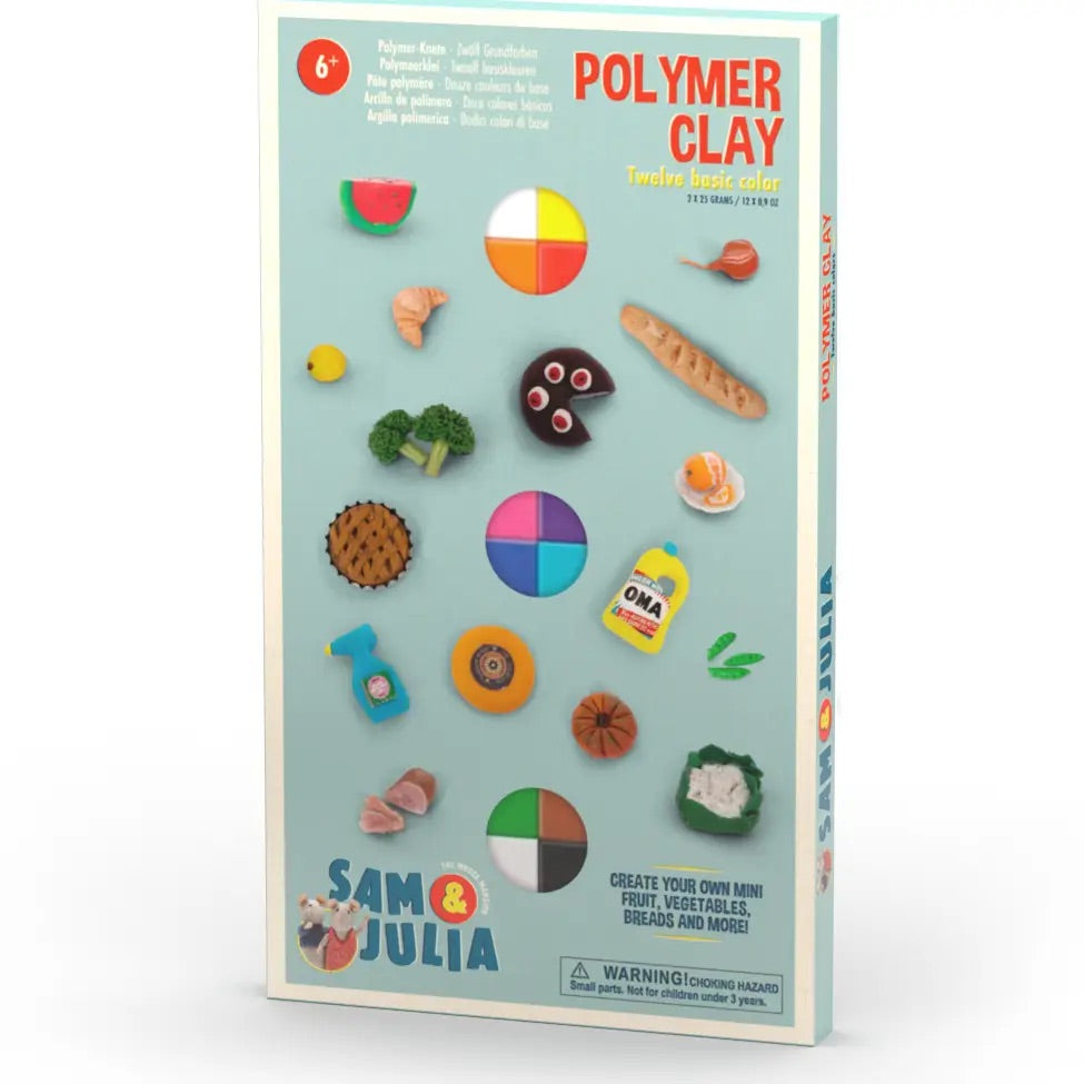 Barn DIY dockhus - Polymer lera - Uppsättning av 12 grundfärger